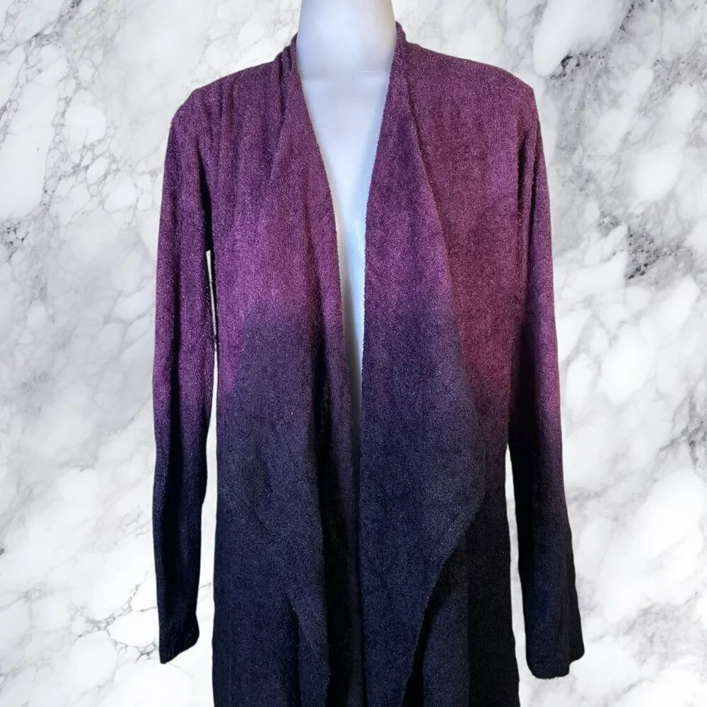 Barefoot Dreams Ombre Calypso Wrap Cardigan Sweater S/M Purple Bamboo